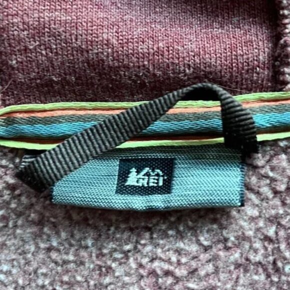 REI Men’s Full Zip Fleece Hoodie Jacket Size L Rust Organic Cotton Outdoor - Picture 2 of 9